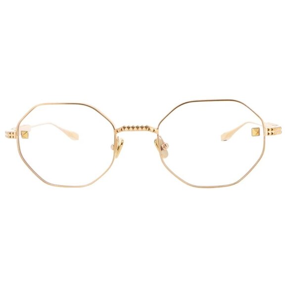 NWT VALENTINO EYEGLASSES GEOMETRIC WOMEN GOLD EYEWEAR - Picture 2 of 3